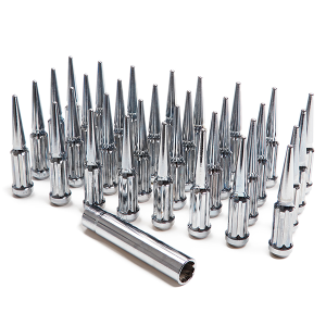 14x1.50 SPIKES 32 SPLINE NUTS + 1 KEY/SOCKET 1/2 CHROME
