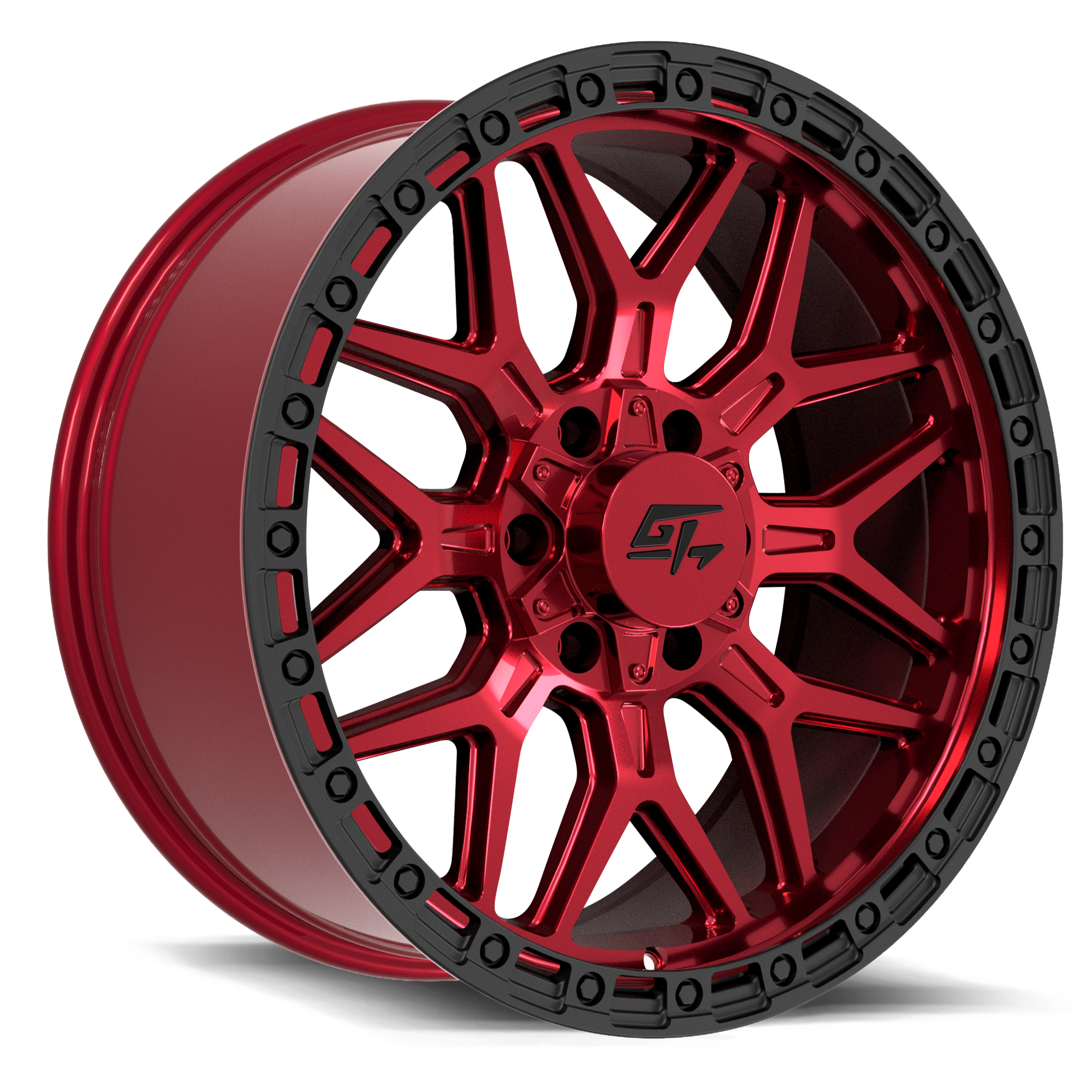 Revolt 20x9 6x135 / 6x139.7 +12 Red Anodized with Black Ring