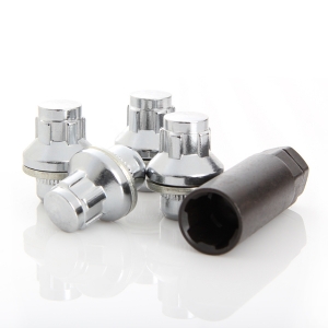 12x1.50 NUT W/WASHER LOCKS 21MM CHROME