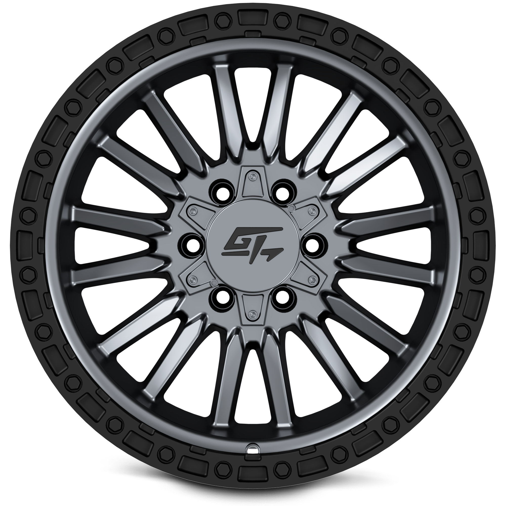 CHAMBER 18x12 6x135/6x139.7 -44 Black Ring / Matte Gunmetal Centre - Image 3