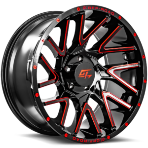 AGGRESSION 20x10 5x127 -18 Gloss Black Milled Red