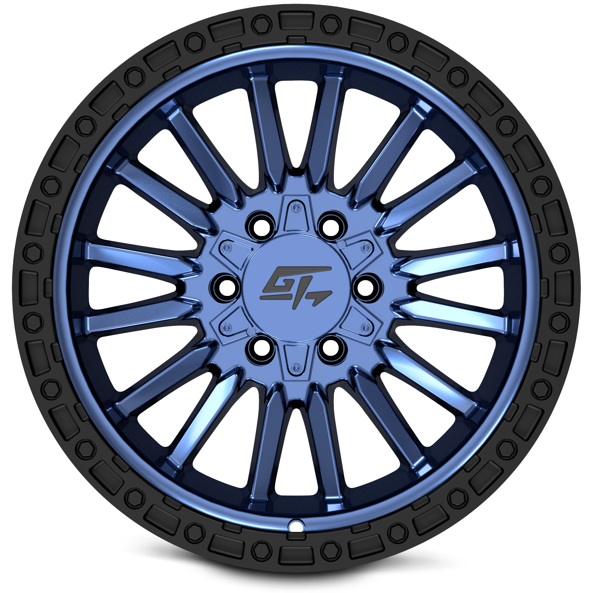 CHAMBER 18x12 6x135 / 6x139.7 -44 Black Ring / Midnight Blue Centre - Image 3