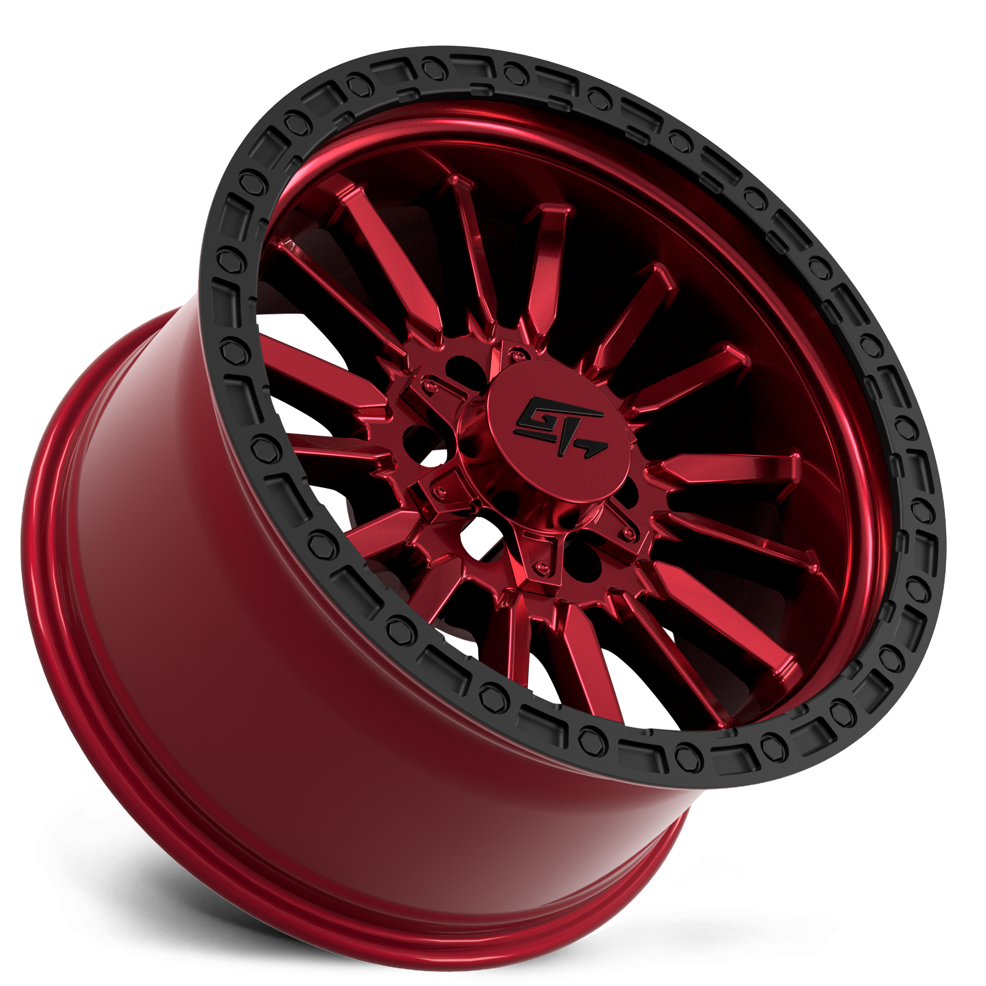 CHAMBER 18x12 8x165.1/8x180 -44 Black Ring / Anodized red centre - Image 3