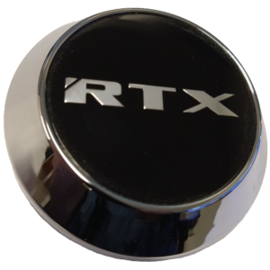 210K62HBLK - Center Cap Gloss Black Tall w/Black Logo w/RTX Chrome