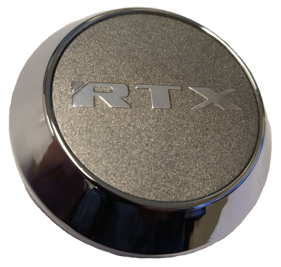 181K69AGM - Center Cap Chrome Curved RTX Gunmetal on Gunmetal background