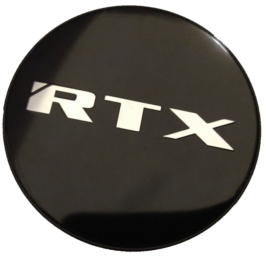 210K62BRT - Center Cap Gloss Black RTX Chrome with Black Background - Image 2