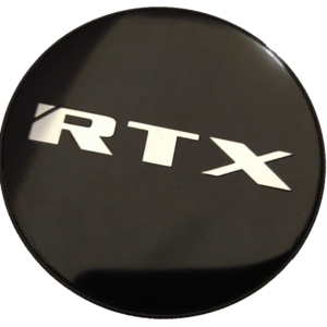 210K62BRT - Center Cap Gloss Black RTX Chrome with Black Background