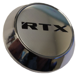 210K62HCHR - Center Cap Chrome Tall w/Chrome Logo RTX Black