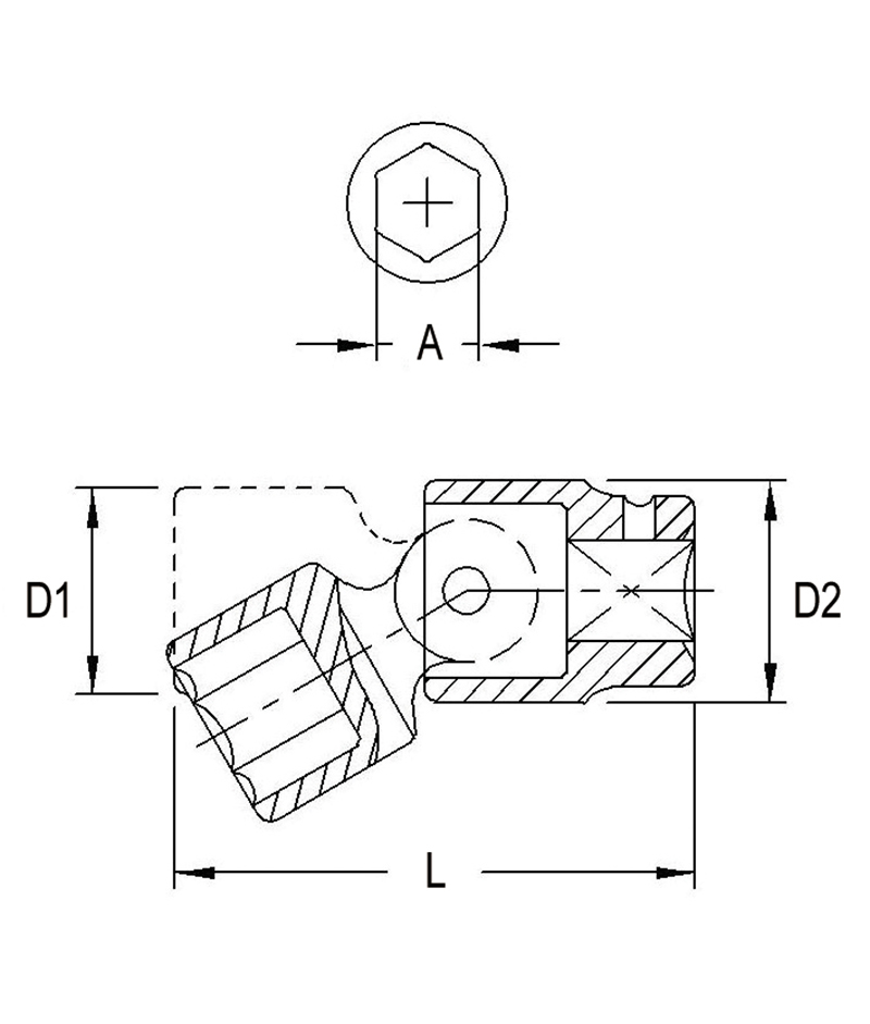 1/2"DR. 22MMX66L IMPACT SWIVEL - Image 2
