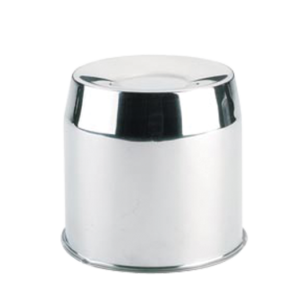 Push Thru Stainless Hub Cover Closed 5.12" Dia 4.86" Tal