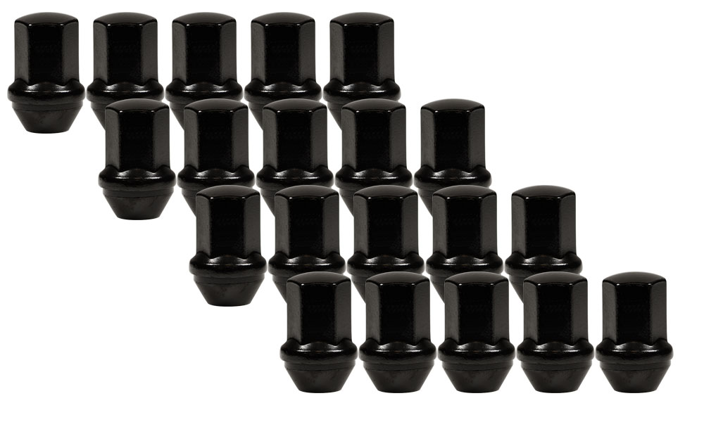 Ceco CD7110LBK-20 - (20) BLACK DUP.BULGE ACORN NUTS 9/16" 44mm H 22mm HEX (OEM Dodge)
