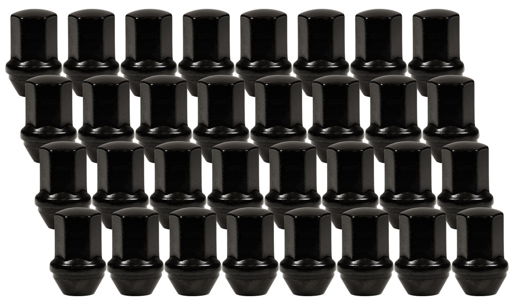 Ceco CD7110LBK-32 - (32) BLACK DUP.BULGE ACORN NUTS 9/16" 44mm H 22mm HEX (OEM Dodge)