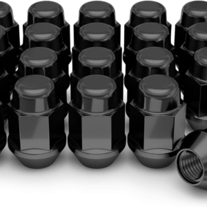 Ceco CD1704BK-20 - (20) Black Zinc 2pc Bulge Acorn Nuts 1/2'' 35mm 21mm Hex