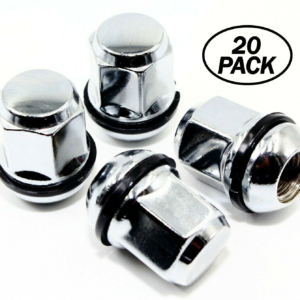 Ceco CD611138S-20 - (20) Chrome Bulge Acorn Radius Seat OEM Acura/Honda Style Nuts w/Rubber Washer 12X1.5 35mm 19mm Hex