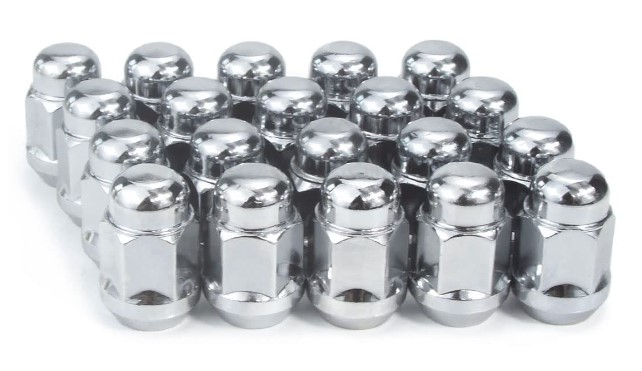 (24) Bulge Acorn 2pc 12x1.5 35mm Height 21mm Hex Chrome