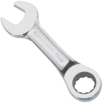 3/8" Stubby Combination Ratcheting Wrench 96mmL