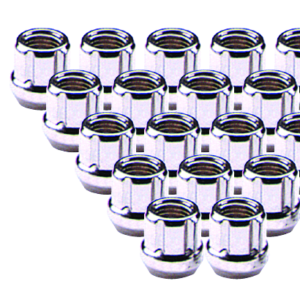 RTX® - TN0508-24 - Lug Nut Kits - Open End Spline Drive Lug Nuts & Key - 24 Nuts - Zinc - Conical - 14M X 1.5