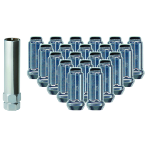 RTX® - TN0302-20 - Lug Nut Kits - Spline Drive XL Lug Nuts & Key - 20 Nuts - Chrome - Conical - 1/2