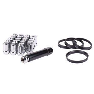 RTX® - KIT-355 - Complete Wheel Kits - Spline Drive Lug Nuts - Hub Rings - Key - 20 Nuts - Chrome - Conical - 14M X 1.5