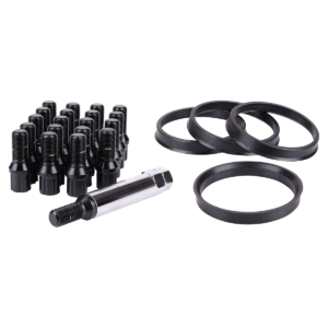RTX® - KIT-342B - Complete Wheel Kits - Spline Drive Lug Bolts - Hub Rings - Key - 20 Bolts - Black - Conical - 14M X 1.5