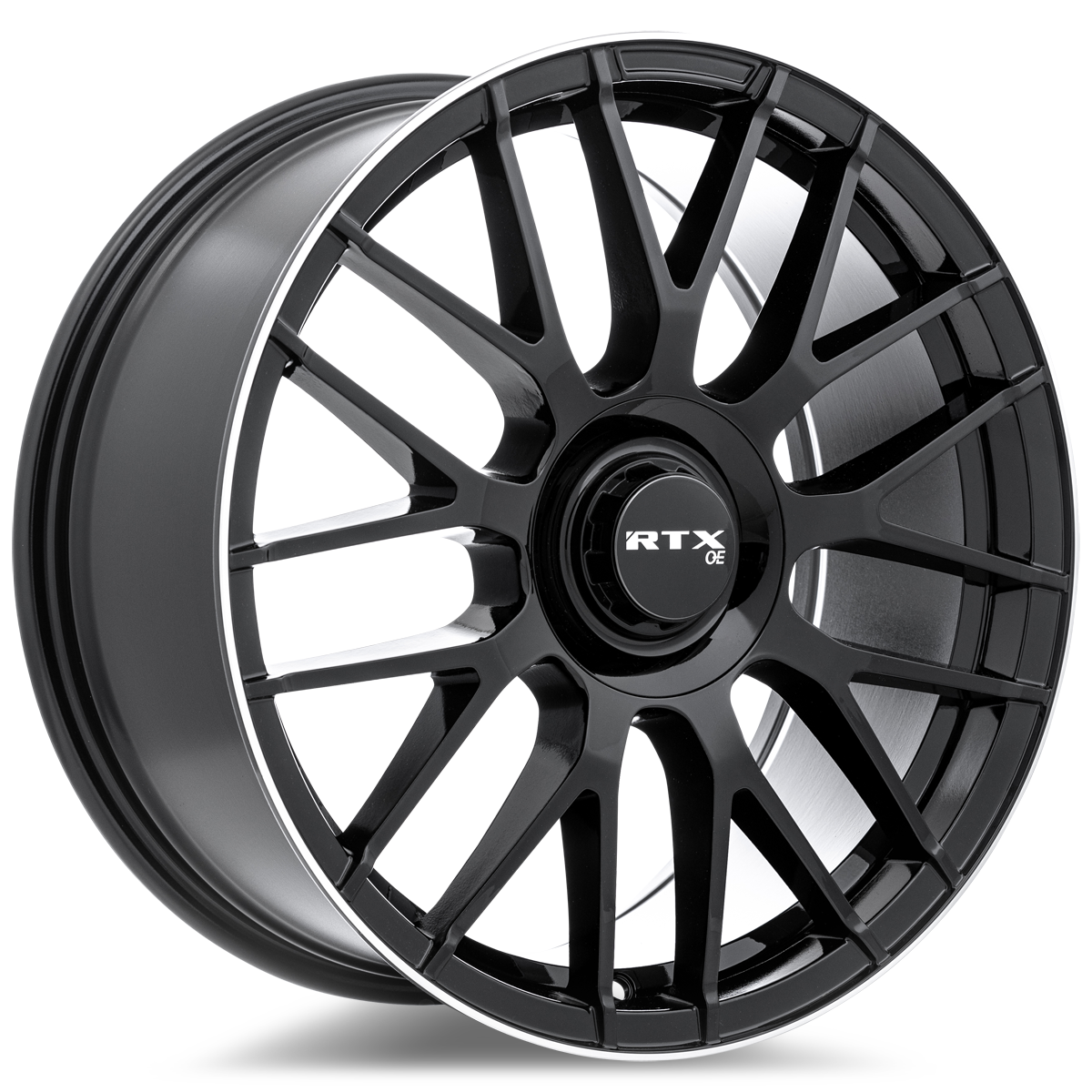 RTX® (OE) - 083184 - MB01 - Gloss Black with Machined Lip - 19x8.5 5x112 ET38 CB66.6