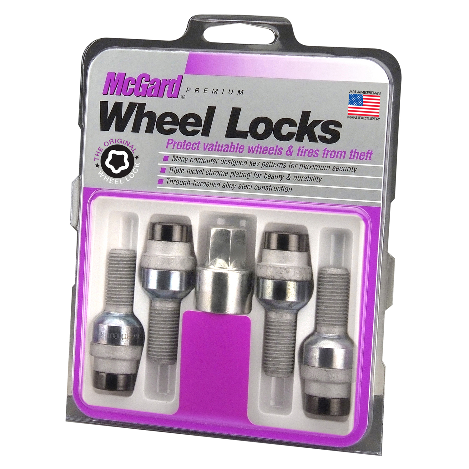 McGard MG28320 - Black Radius Seat Bolt Lock (Set of 4) 57mm Overall Length 28.2mm Thread Length 17mm Hex - Image 3