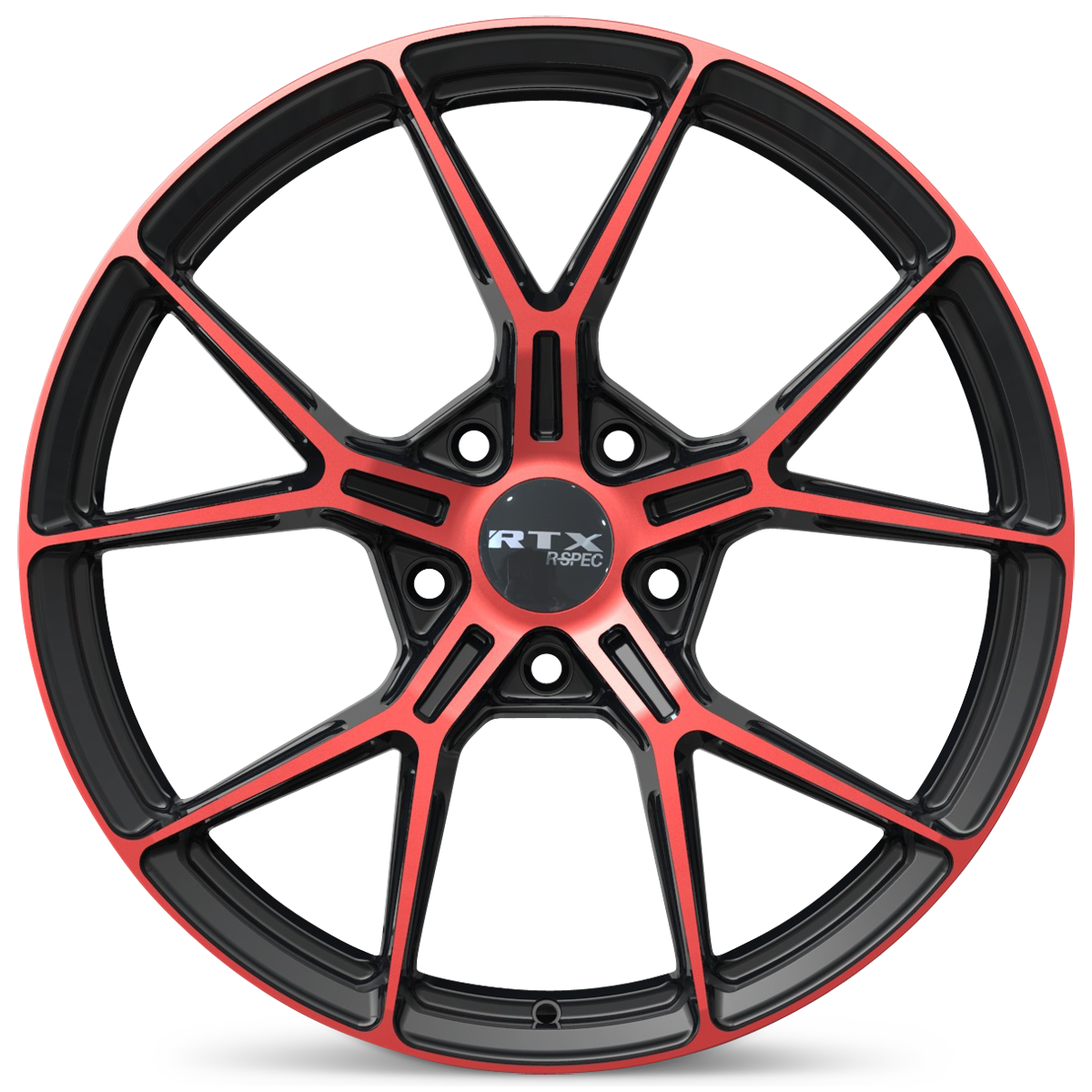 RTX® (R-Spec) - 083316 - RS01 - Gloss Black Machined Red - 20x9 5x114.3 ET35 CB73.1 - Image 2