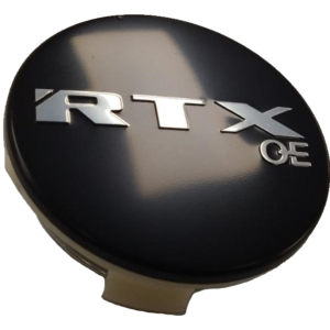 RTX C1385OE - Center Cap Black RTXoe Chrome with Black Background