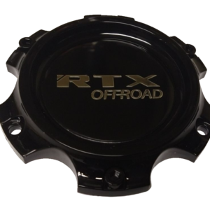RTX 53356135B - Gloss Black Center Cap RTX Offroad Chrome logo & Black Background (6-Bolts)