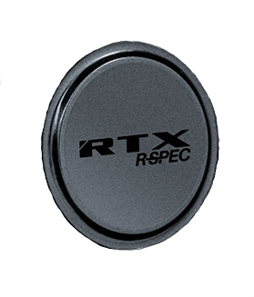 RTX R-Spec 210K62ALE1 - Gunmetal Center Cap w/Black R-Spec on Gunmetal Background