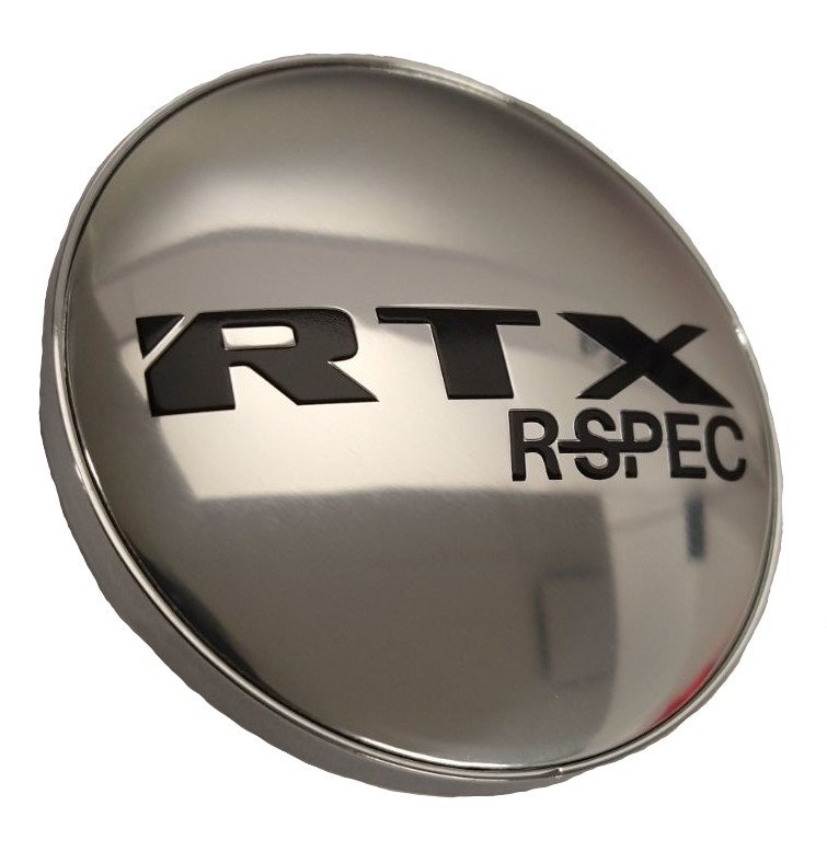210K62ACRSBC - Center Cap Chrome RTX R-Spec Black with Chrome Background - Image 2