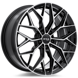 RTX® (R-Spec) - 083155 - RS02 - Gloss Black Machined - 19x8.5 5x114.3 ET38 CB67.1
