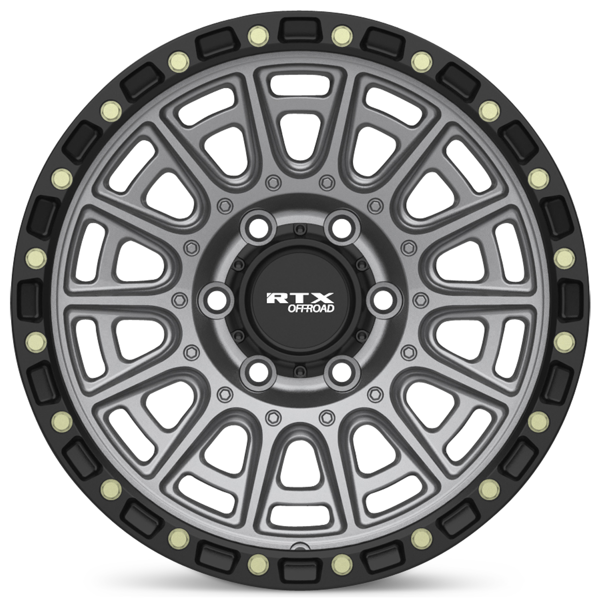 RTX® (Offroad) - 178603 - Striker - Matte Gunmetal with Black Lip and Milled Rivets - 17x8.5 6x139.7 ET10 CB106.1 - Image 2