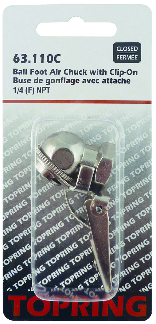 Air Chuck Ball Foot Clip-On 1/4(F)NPT Closed