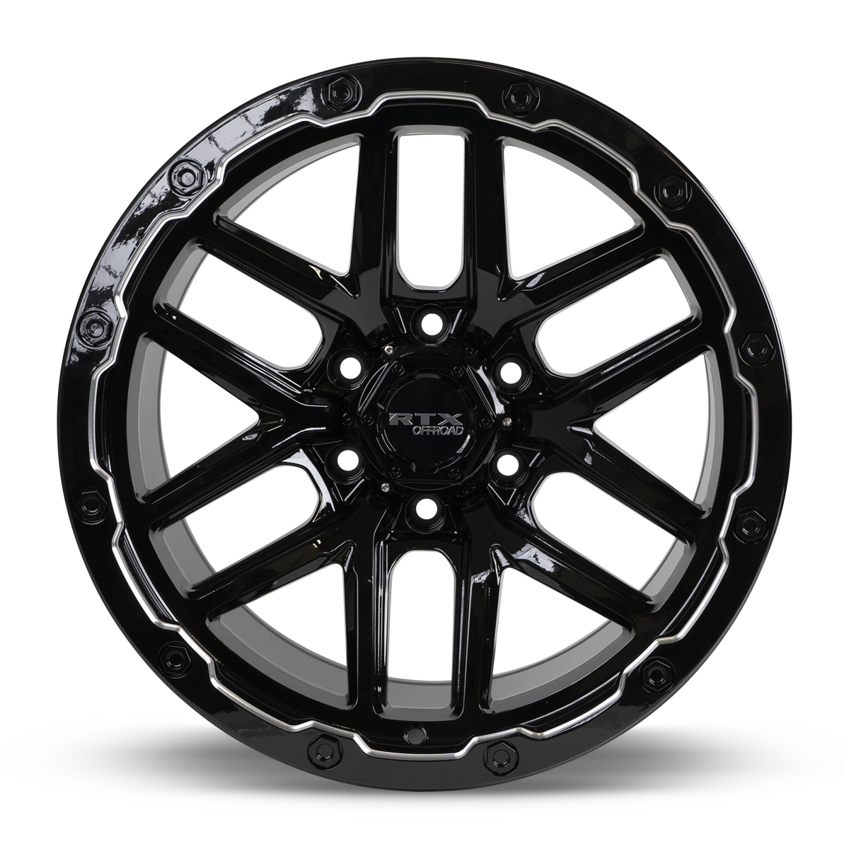 RTX® (Offroad) - 082978 - Volcano - Gloss Black Milled Edge - 18x9.5 6x139.7 ET-10 CB106.1 - Image 2