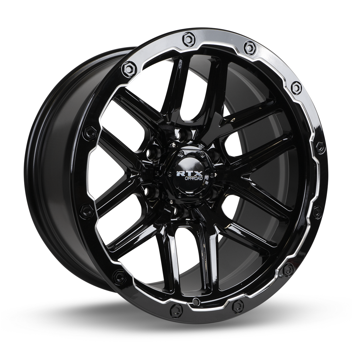 RTX® (Offroad) - 082978 - Volcano - Gloss Black Milled Edge - 18x9.5 6x139.7 ET-10 CB106.1