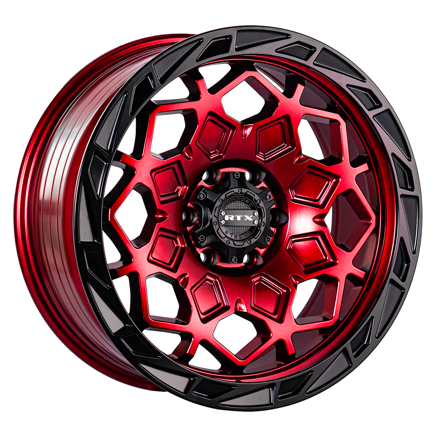 RTX® (Offroad) - 083559 - Spade - Candy Red Black Lip - 17x9 5x127 ET-15 CB71.5