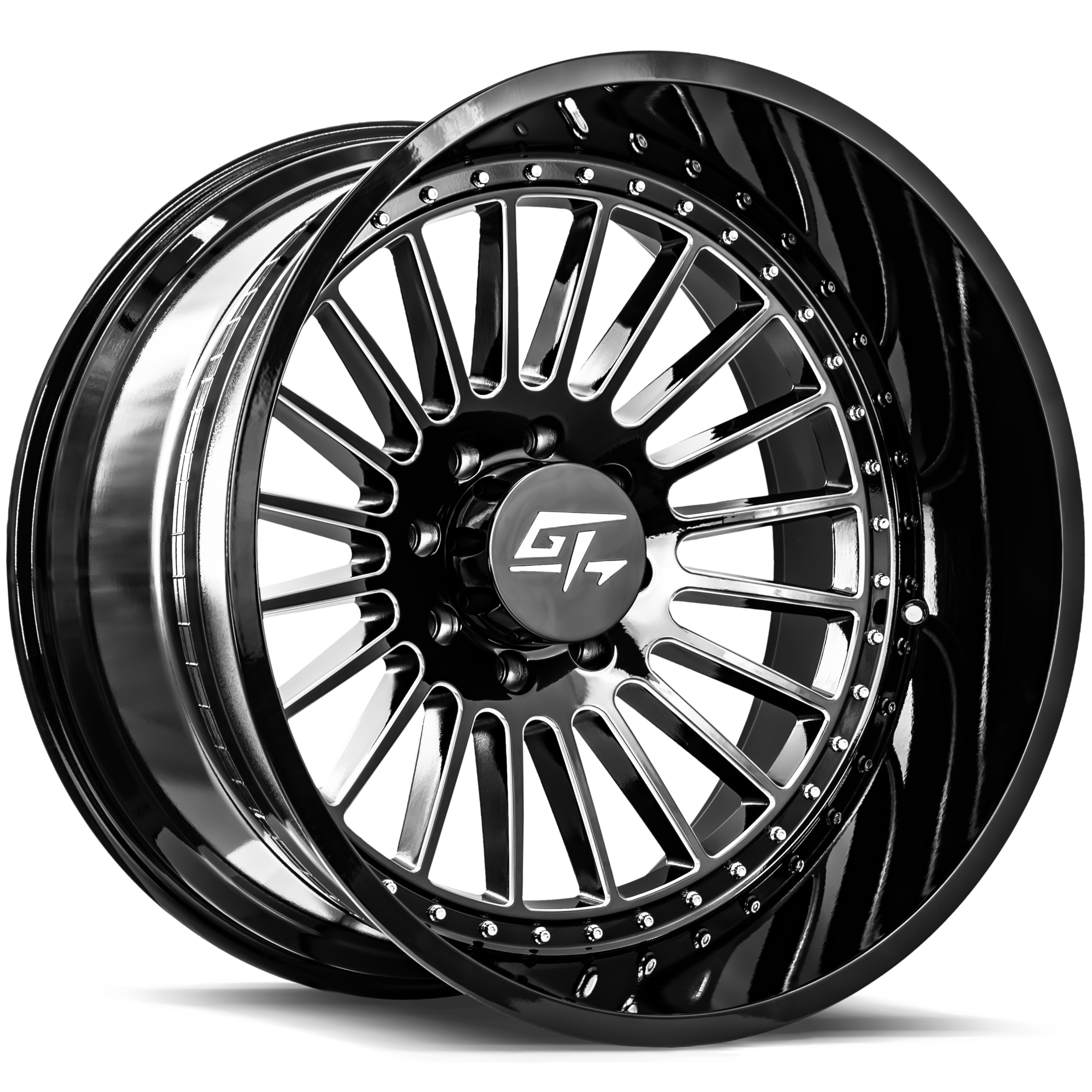 STRIKE 24x14 8x165.1 -76 Gloss Black Milled