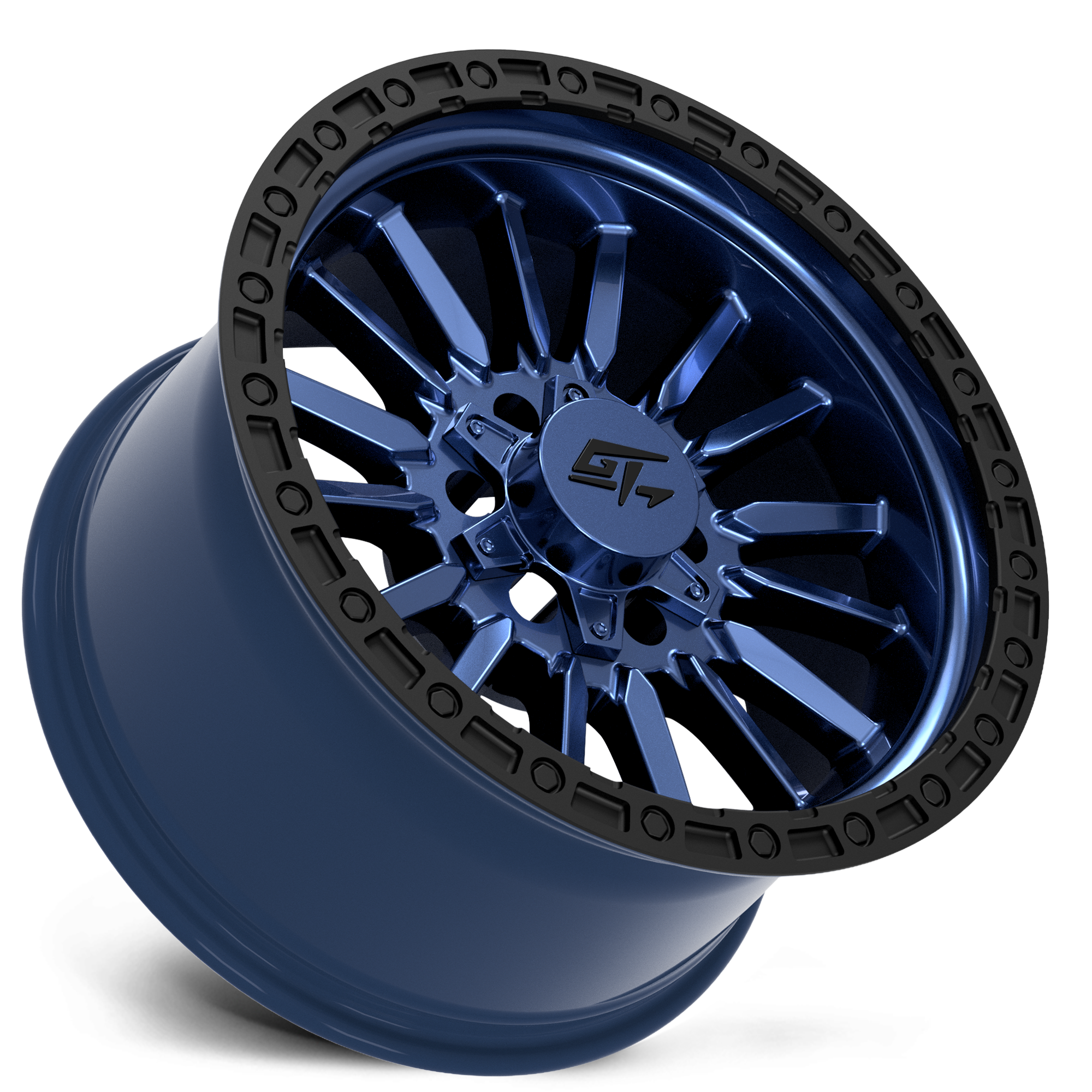 CHAMBER 18x12 6x135 / 6x139.7 -44 Black Ring / Midnight Blue Centre - Image 2