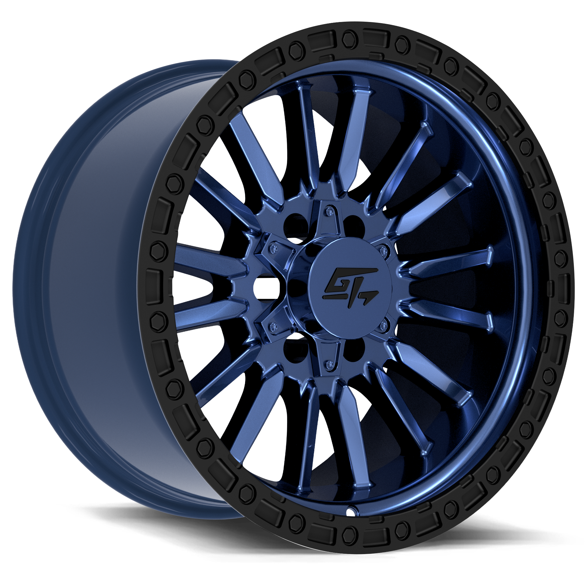 CHAMBER 18x12 6x135 / 6x139.7 -44 Black Ring / Midnight Blue Centre