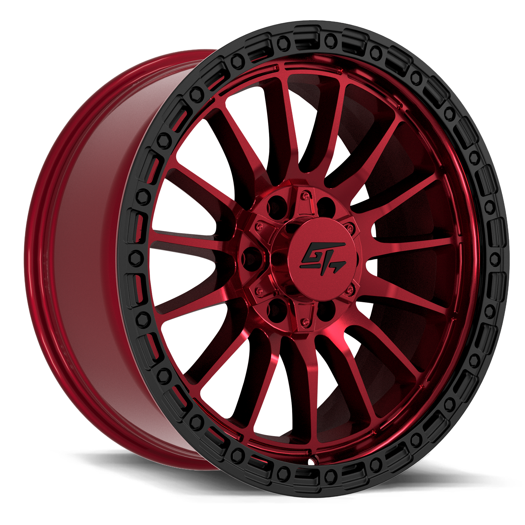 Renegade 17x8.5 5x127 / 5x139.7 +25 Red Anodized with Black Ring