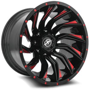XF OFFROAD XF-224 20x10 5x127/5x139.7 -12 Gloss Black Red Milling